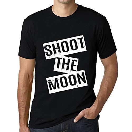 Ultrabasic - Homme T-Shirt Graphique Shot The Moon T-Shirt Cadeau Lettre d'impression Noir Profond