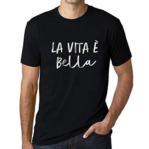 Ultrabasic - Herren-T-Shirt mit grafischem La Vita und Bella Noir Profond