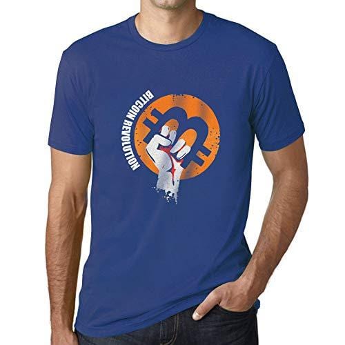 Ultrabasic - Homme T-Shirt Révolution Bitcoin T-Shirt HODL BTC Crypto Commerçants Cadeau Imprimé Tée-Shirt Royal