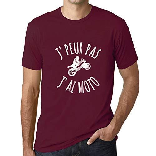 Ultrabasic - Herren T-Shirt J'peux Pas J'Ai Motoa T-Shirt Cadeau Imprimé Tée-Shirt Bordeaux