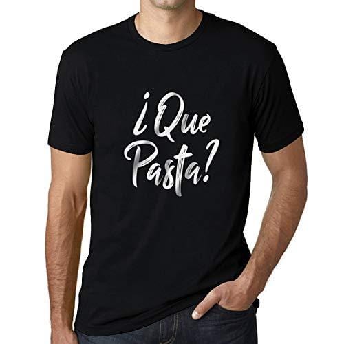 Ultrabasic - Homme Graphique Que Pasta T-Shirt Imprimé Letters Noir Profond