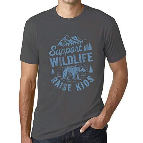 Ultrabasic - Herren T-Shirt Graphique Support Wildlife Gris Souris