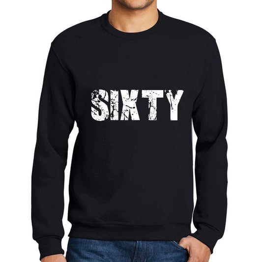 Ultrabasic Homme Imprimé Graphique Sweat-Shirt Popular Words Sixty Noir Profond