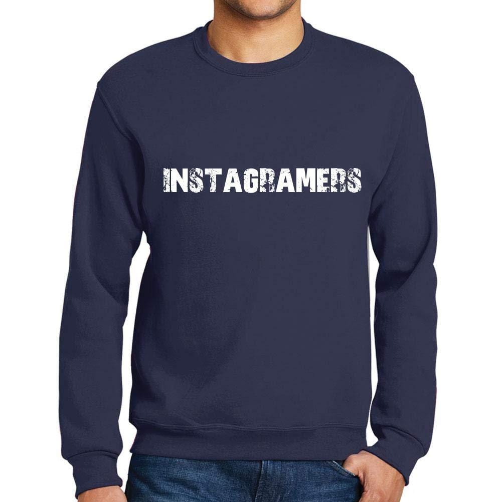 Ultrabasic Homme Imprimé Graphique Sweat-Shirt Popular Words INSTAGRAMERS French Marine