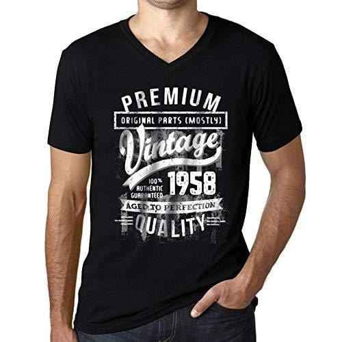 Ultrabasic - Homme Graphique 1958 Aged to Perfection Cadeau d'anniversaire Col V Tee Shirt