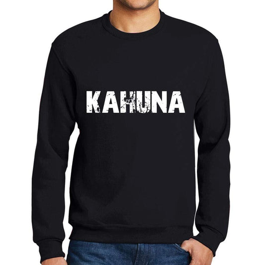 Ultrabasic Homme Imprimé Graphique Sweat-Shirt Popular Words Kahuna Noir Profond
