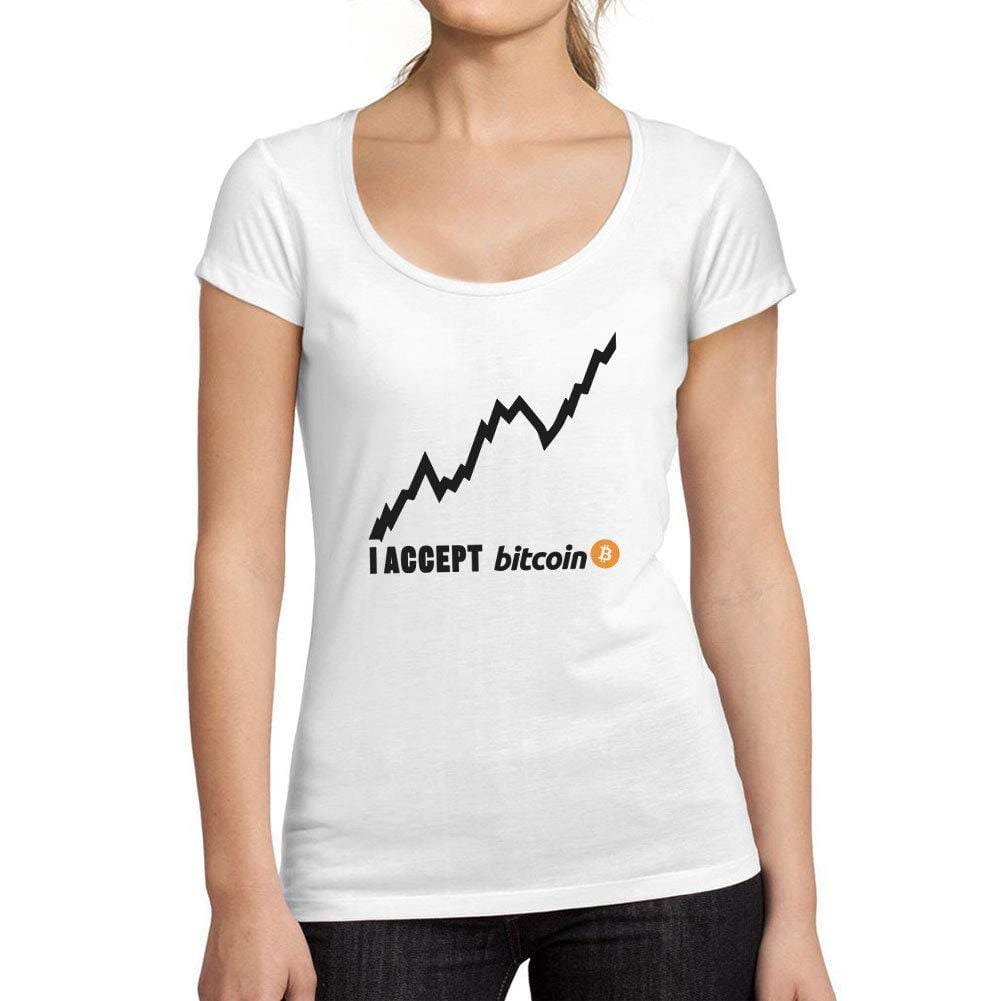 Ultrabasic® Tee-Shirt Femme col Rond Décolleté I Accept Bitcoin Millionnaire BTC HODL Tee Crypto Gift Idea