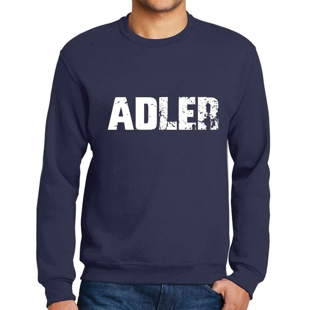Homme Imprimé Graphique Sweat-Shirt Popular Words Adler French Marine