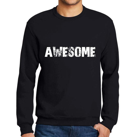 Ultrabasic Homme Imprimé Graphique Sweat-Shirt Popular Words Awesome Noir Profond