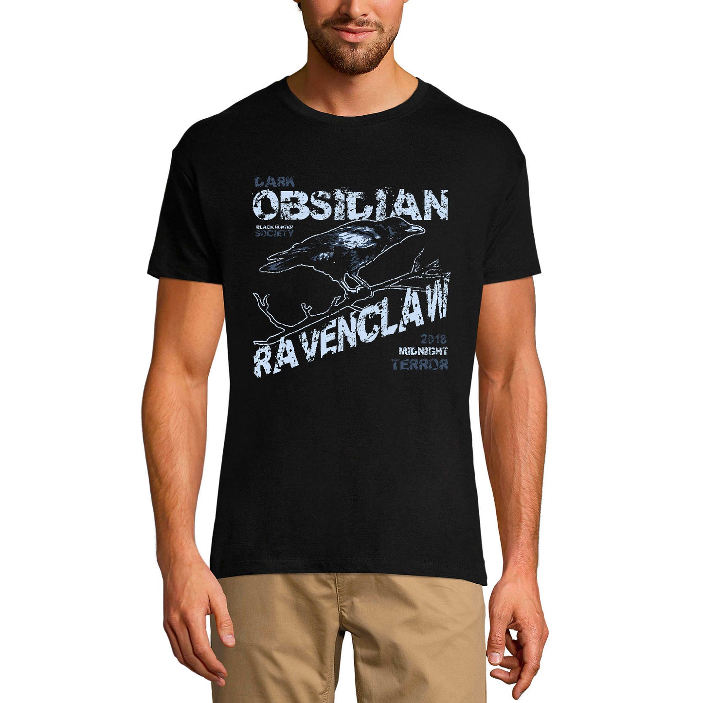 T-shirt graphique ULTRABASIC pour hommes Dark Raven - Chemise drôle pour hommes