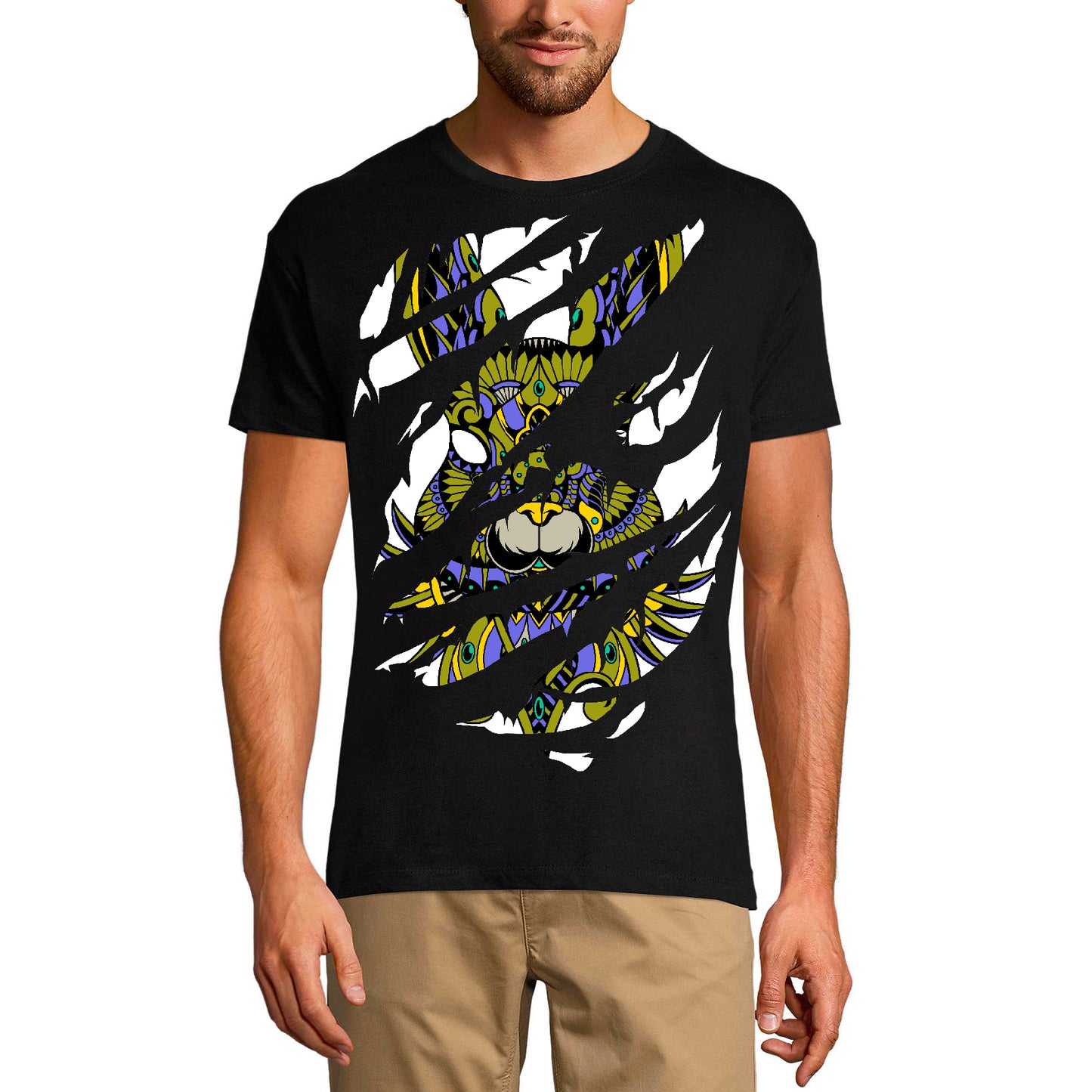ULTRABASIC T-shirt déchiré pour hommes Lapin coloré - Amoureux des animaux - Chemise pour hommes