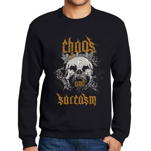 Ultrabasic - Homme Imprimé Graphique Sweat-Shirt Chaos and Sarcasm Noir Profond