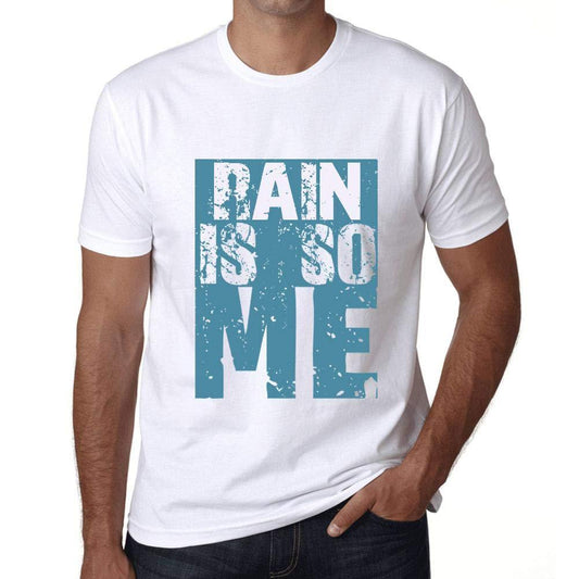 Herren T-Shirt Graphique Rain is So Me Blanc