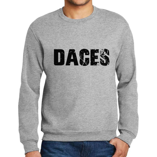 Ultrabasic Homme Imprimé Graphique Sweat-Shirt Popular Words DACES Gris Chiné