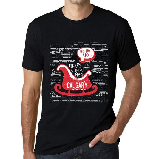 Ultrabasic Homme T-Shirt Graphique Merry Christmas von Calgary Noir Profond
