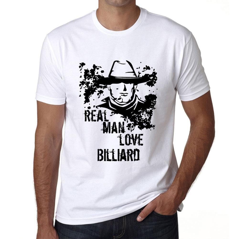 Billard, Real Men Love Billiard Herren T-Shirt Weiß Geburtstagsgeschenk 00539