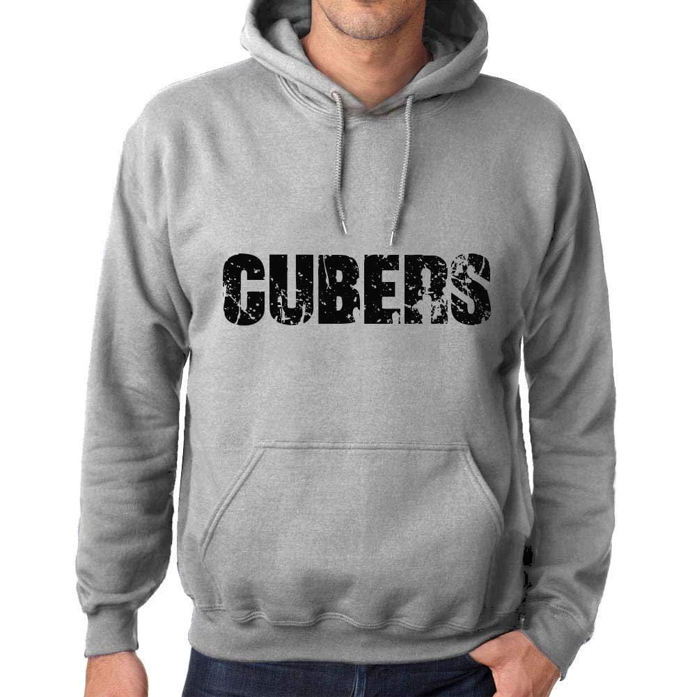 Ultrabasic Homme Femme Unisex Sweat à Capuche Hoodie Popular Words CUBERS Gris Chiné