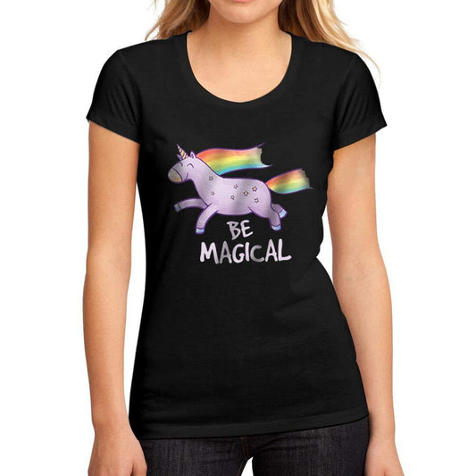 T-Shirt Graphique Femme Be Magical Unicorn <span>Noir Profond</span>