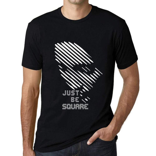 Ultrabasic - Herren T-Shirt Graphique Just be Square Noir Profond