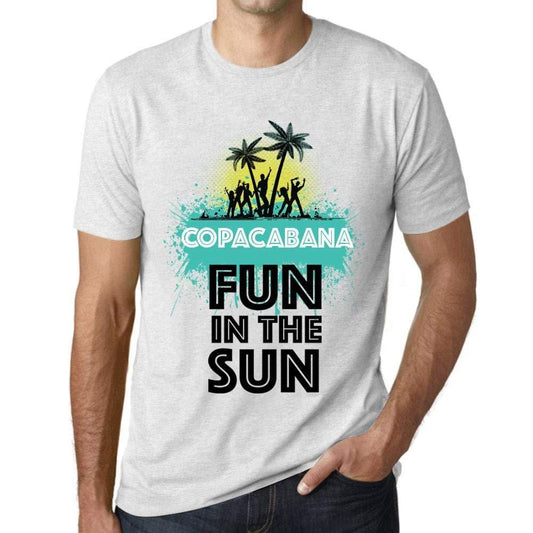 Homme T Shirt Graphique Imprimé Vintage Tee Summer Dance Copacabana Blanc Chiné