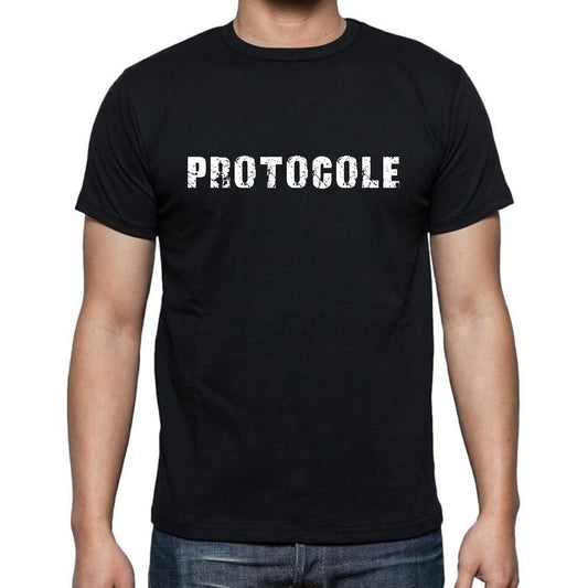 protocole, t-Shirt pour Homme, en Coton, col Rond, Noir