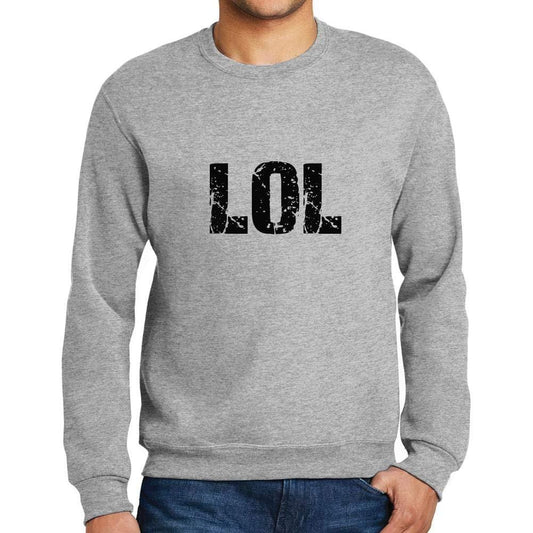 Ultrabasic Homme Imprimé Graphique Sweat-Shirt Popular Words LOL Gris Chiné