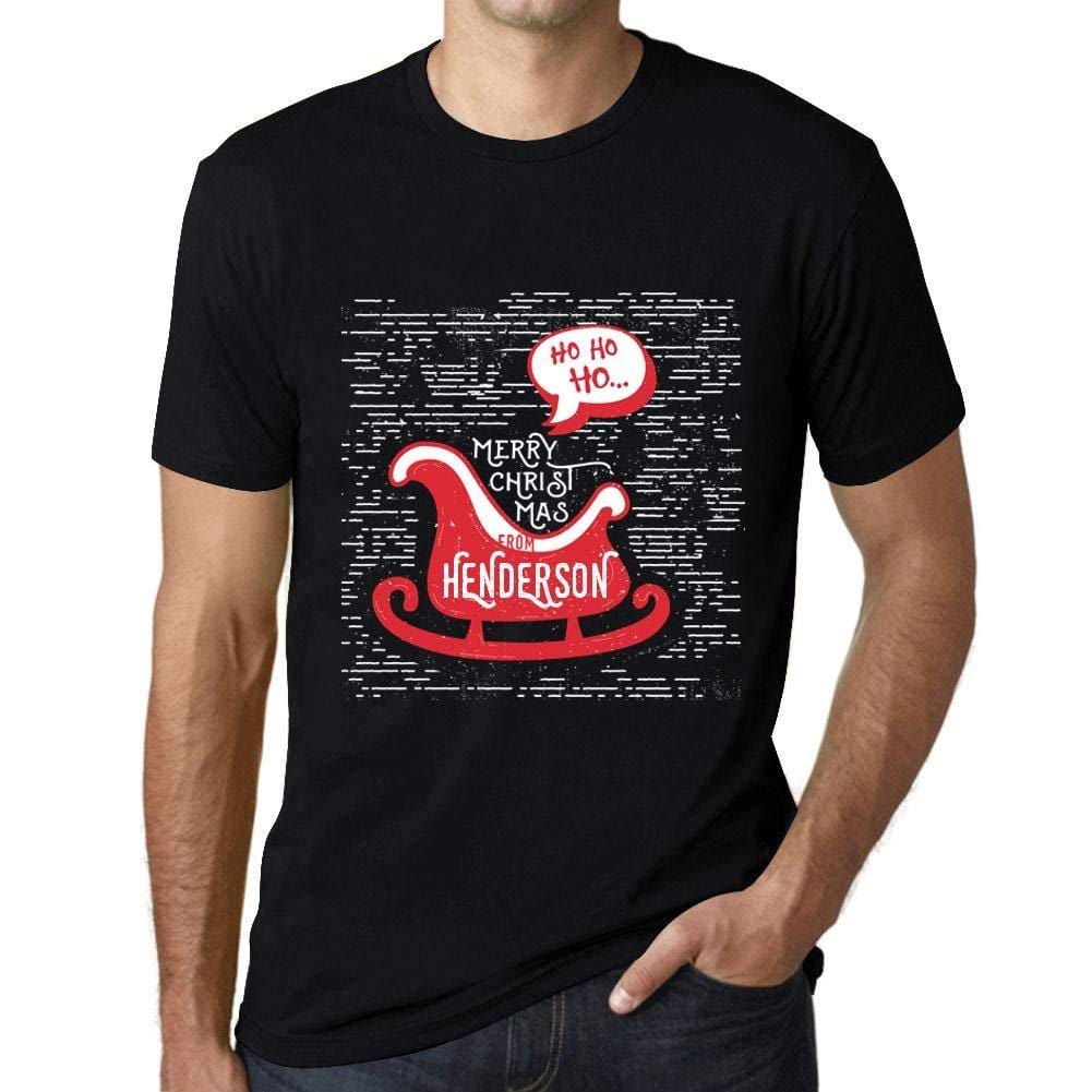 Ultrabasic Homme T-Shirt Graphique Merry Christmas von Henderson Noir Profond