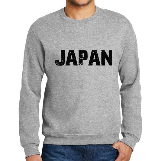 Ultrabasic Homme Imprimé Graphique Sweat-Shirt Popular Words Japan Gris Chiné