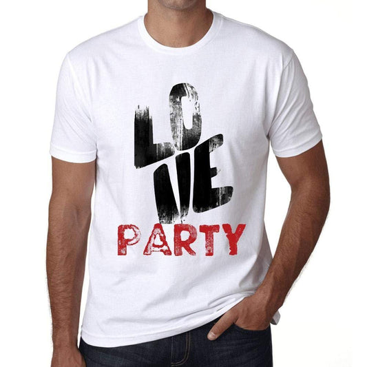Ultrabasic - Homme T-Shirt Graphique Love Party Blanc