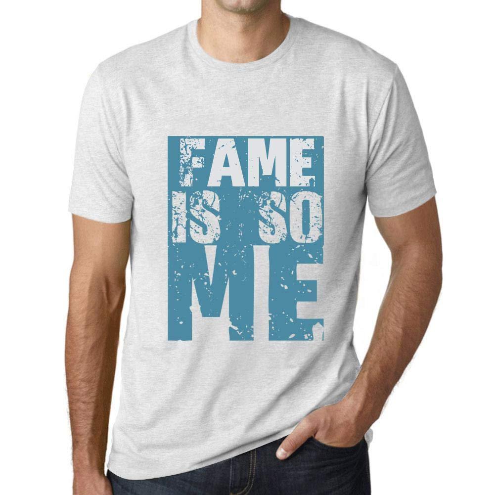 Herren T-Shirt Graphique Fame is So Me Blanc Chiné