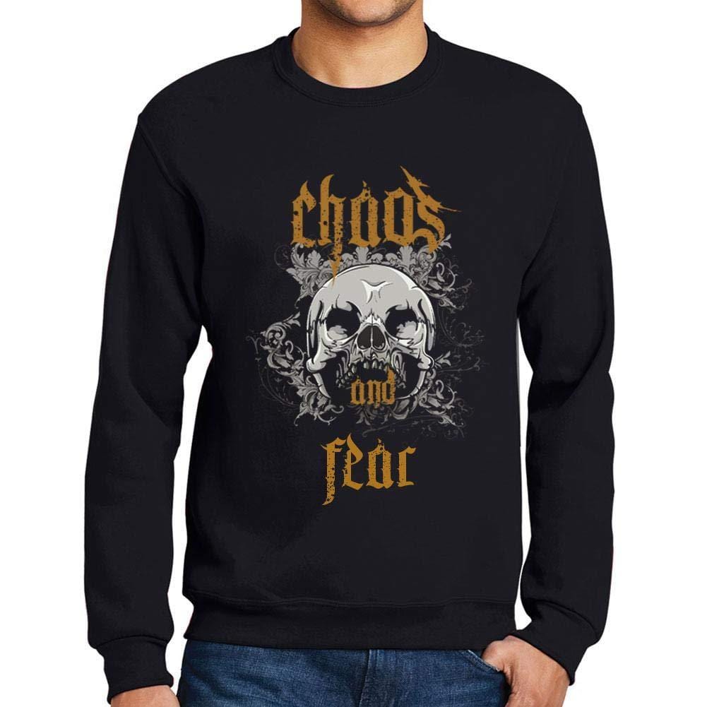 Ultrabasic - Homme Imprimé Graphique Sweat-Shirt Chaos and Fear Noir Profond