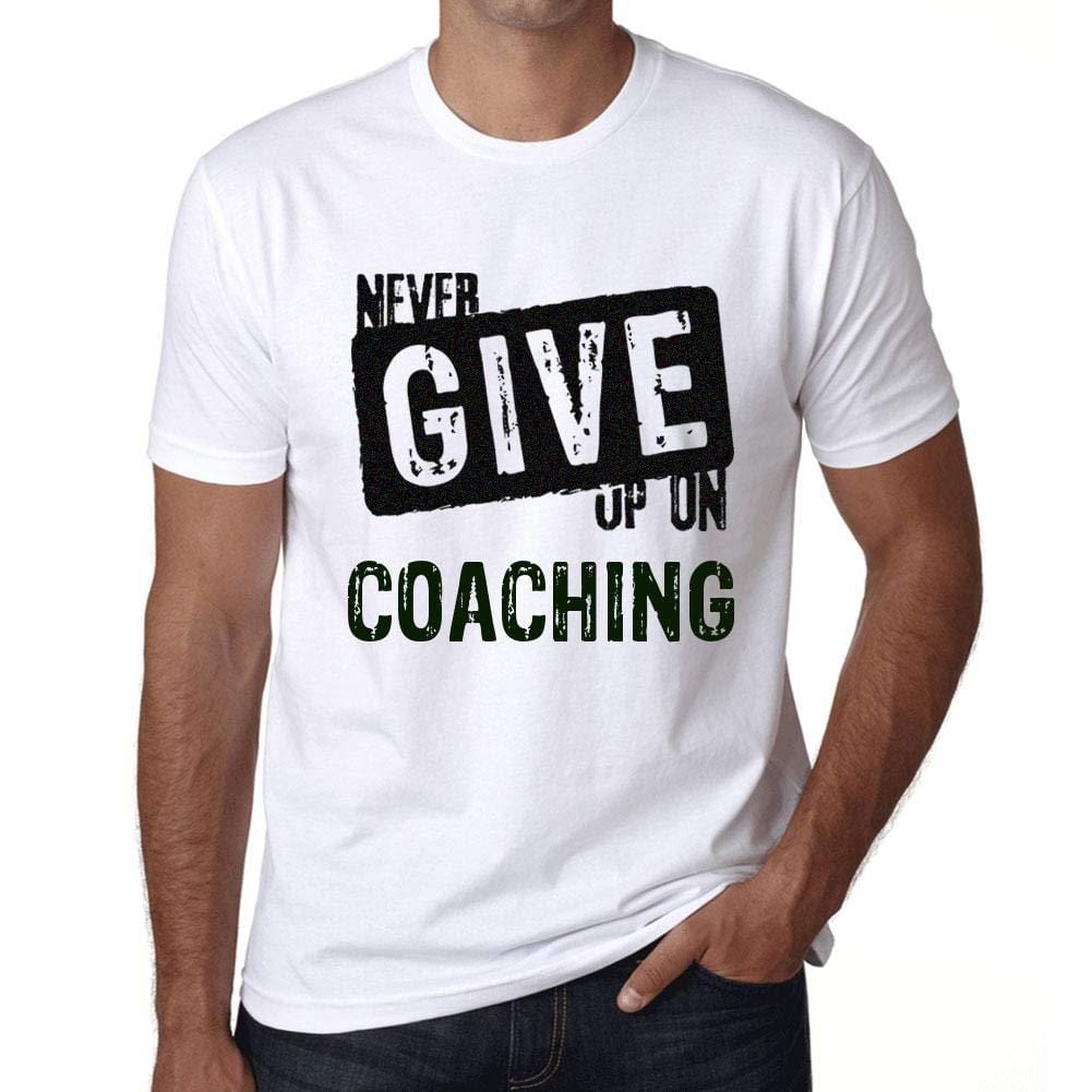 Ultrabasic Homme T-Shirt Graphique Never Give Up on Coaching Blanc