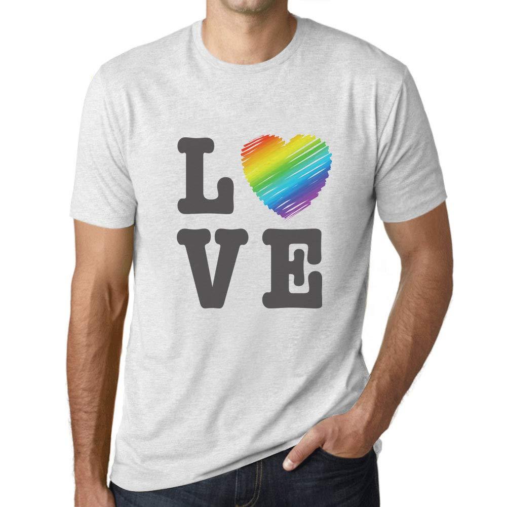 Ultrabasic Homme T-Shirt Graphique LGBT Love Blanc Chiné