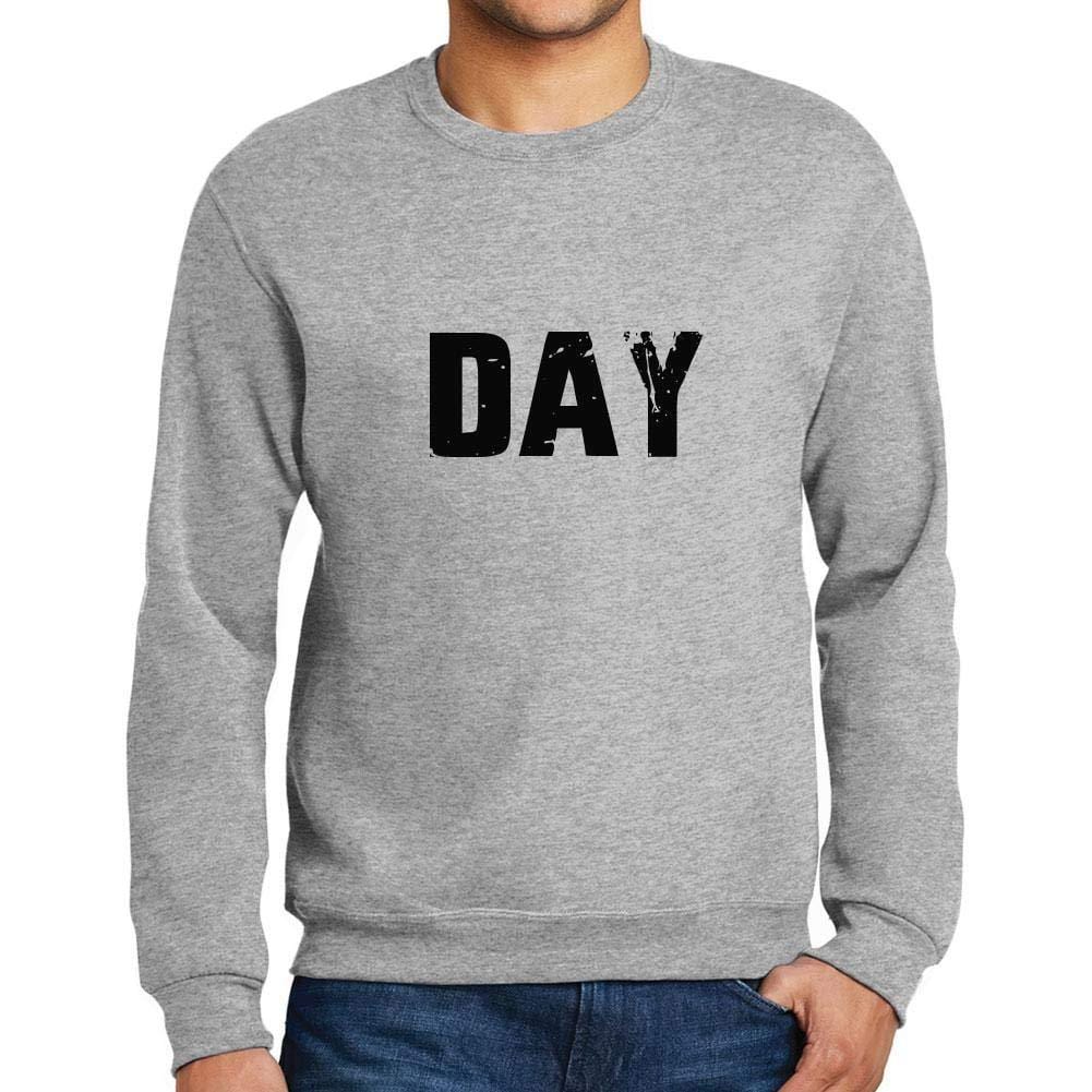 Ultrabasic Homme Imprimé Graphique Sweat-Shirt Popular Words Day Gris Chiné