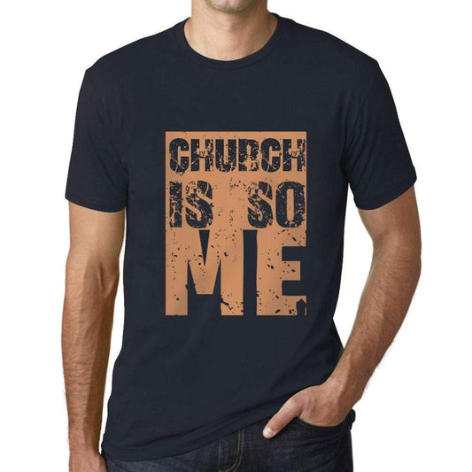 Herren T-Shirt Graphique Church is So Me Marine