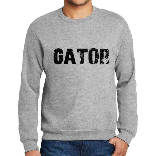 Ultrabasic Homme Imprimé Graphique Sweat-Shirt Popular Words Gator Gris Chiné