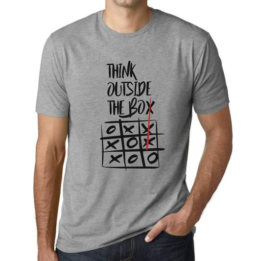 Ultrabasic - Homme T-Shirt Graphique Think Outside The Box Gris Chiné