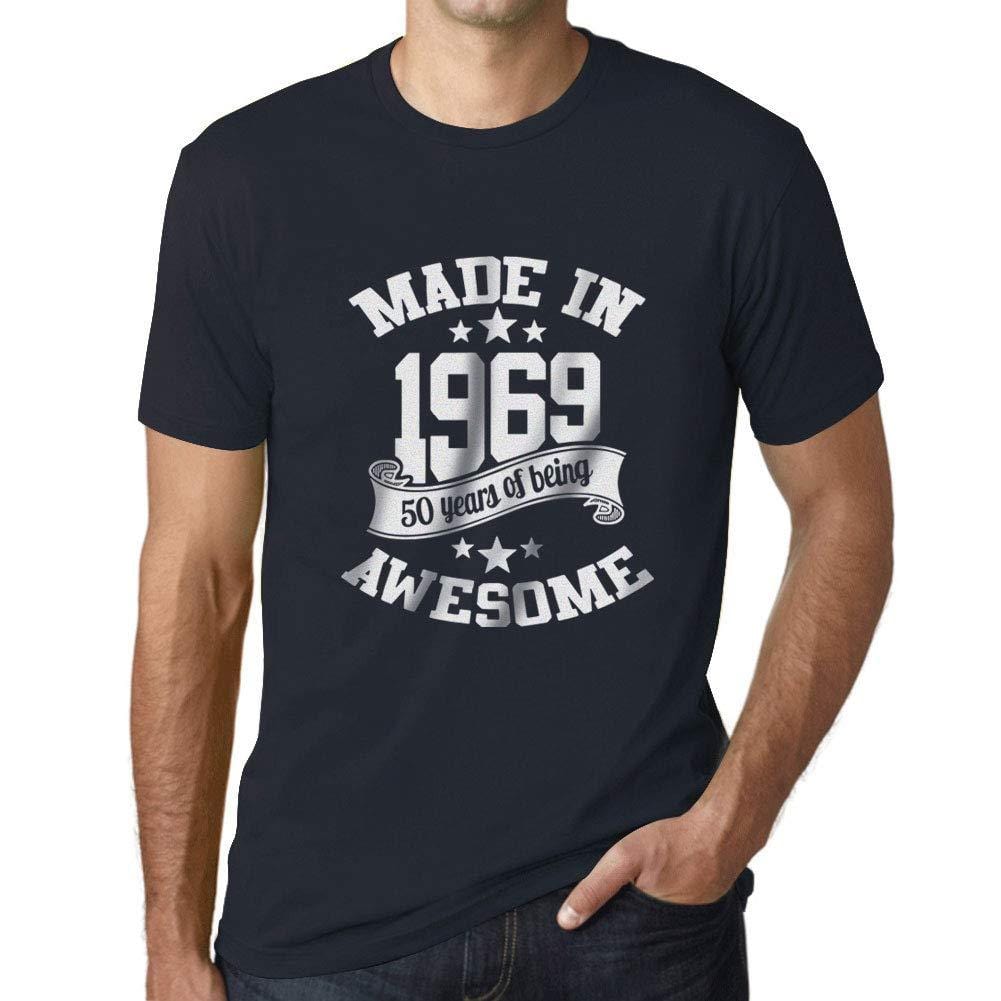 Ultrabasic - Homme T-Shirt Graphique Made in 1969 Awesome 50ème Anniversaire Marine