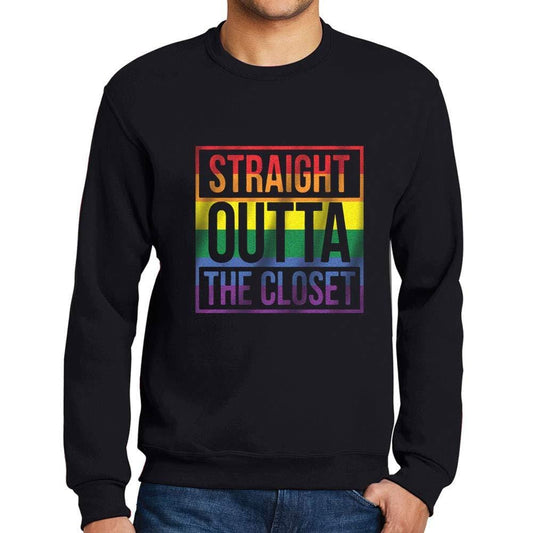 Ultrabasic Sweat-shirt imprimé graphique pour homme LGBT Straight Outta The Closet <span>Noir profond</span>
