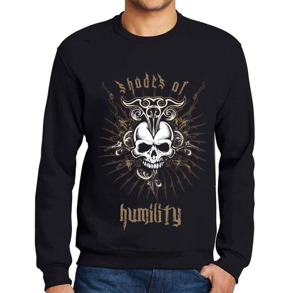 Ultrabasic - Homme Graphique Shades of Humility T-Shirt Imprimé Lettres Noir Profond