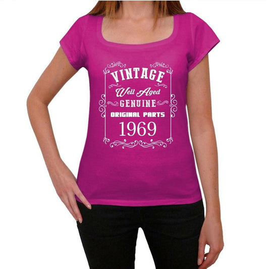 1969, Well Aged, <span>Pink</span> , T-Shirt für Frauen, T-Shirt Rose Femme, T-Shirt Année