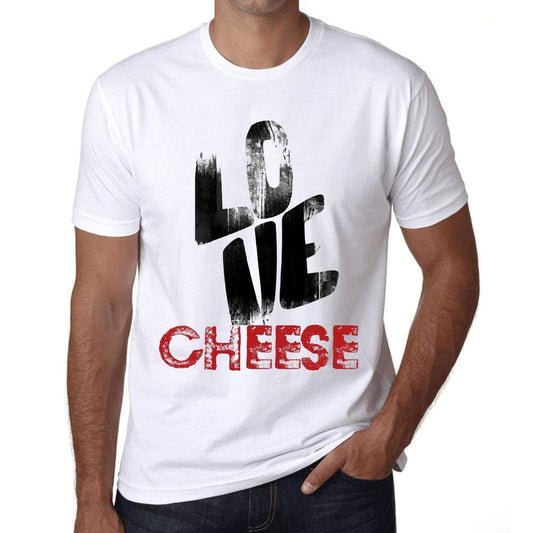 Ultrabasic - Homme T-Shirt Graphique Love Cheese Blanc