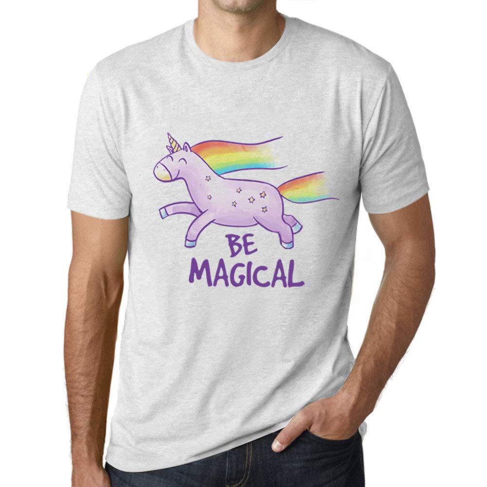 Ultrabasic Homme T-Shirt Graphique Be Magical Unicorn Blanc Chiné