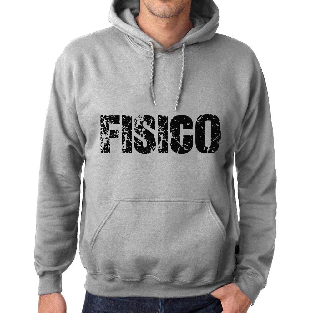 Ultrabasic Homme Femme Unisex Sweat à Capuche Hoodie Popular Words Fisico Gris Chiné