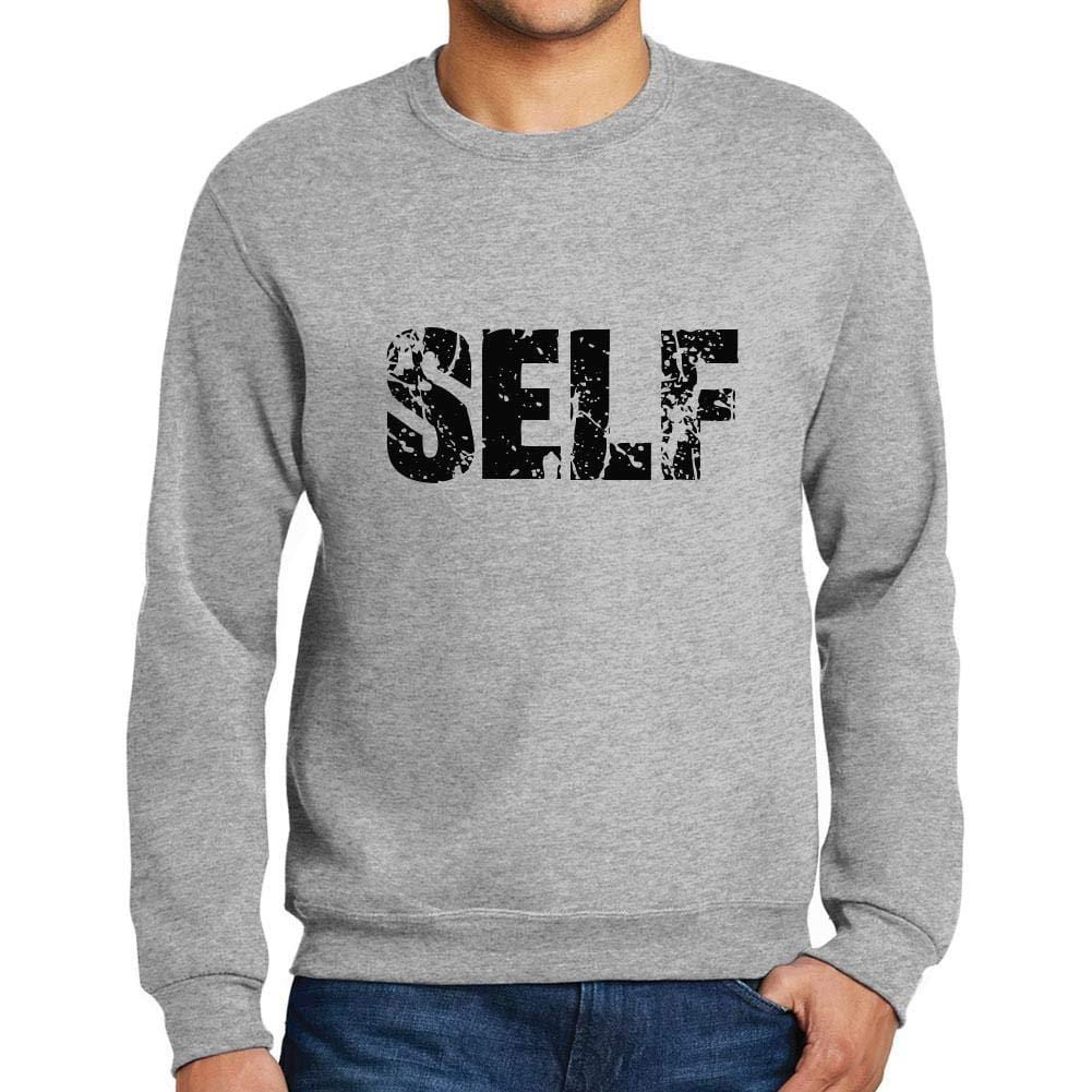 Ultrabasic Homme Imprimé Graphique Sweat-Shirt Popular Words Self Gris Chiné