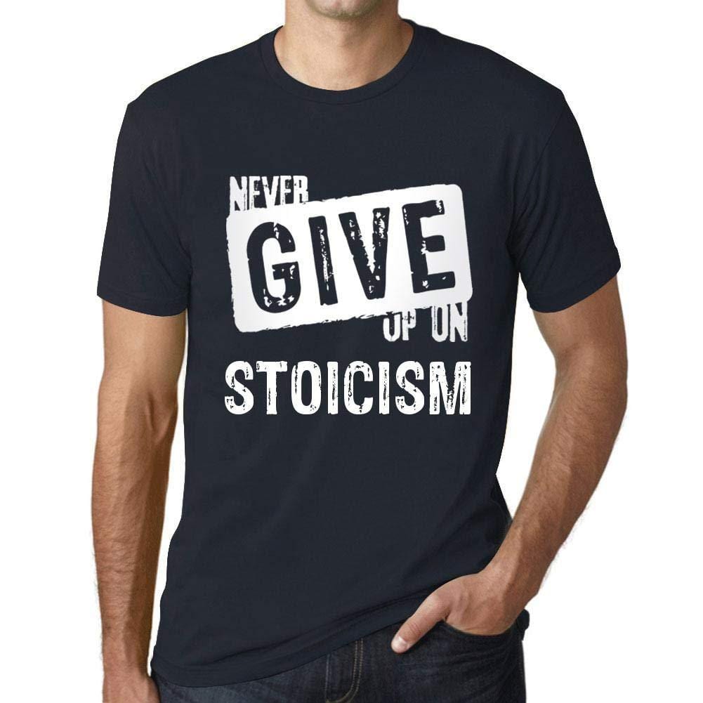 Ultrabasic Homme T-Shirt Graphique Never Give Up on Stoicism Marine