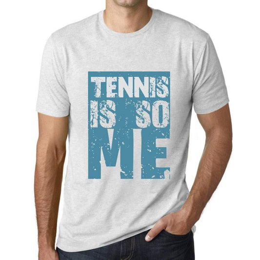 Herren T-Shirt Graphique Tennis is So Me Blanc Chiné