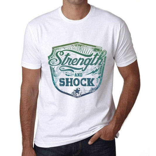 Homme T-Shirt Graphique Imprimé Vintage Tee Strength and Shock Blanc