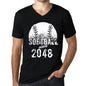 Men&rsquo;s Graphic V-Neck T-Shirt Softball Since 2048 Deep Black - Ultrabasic