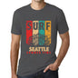 Men&rsquo;s Graphic T-Shirt Surf Summer Time SEATTLE Mouse Grey - Ultrabasic